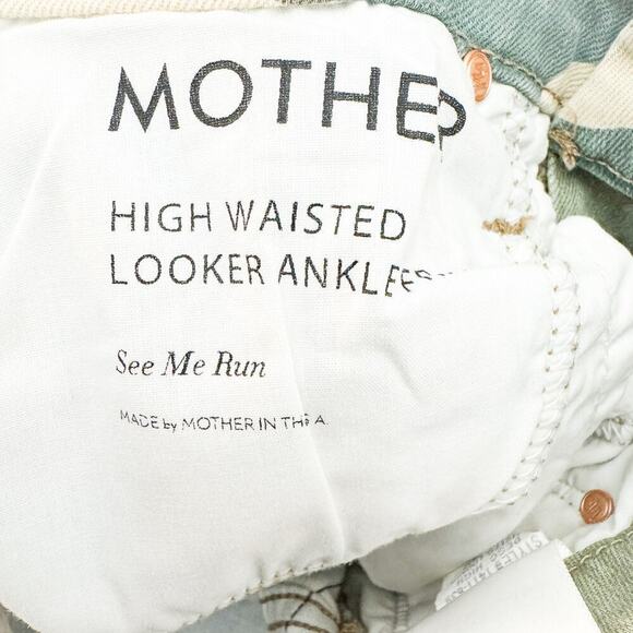 Mother High Waisted Looker Ankle Fray See Me Run Denim Jeans Size 24 - Picture 9 of 10